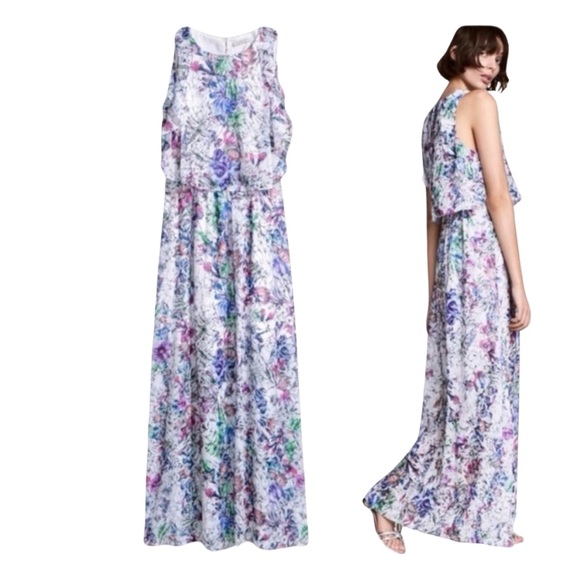 H&M Floral‎ Sleeveless Maxi Dress – Size 6 - Picture 2 of 6